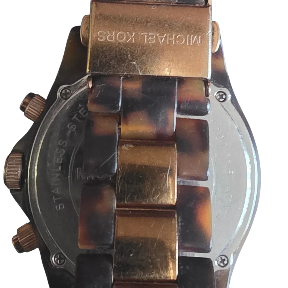 Michael Kors Tortoise and Gold Watch